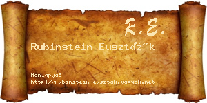 Rubinstein Euszták névjegykártya